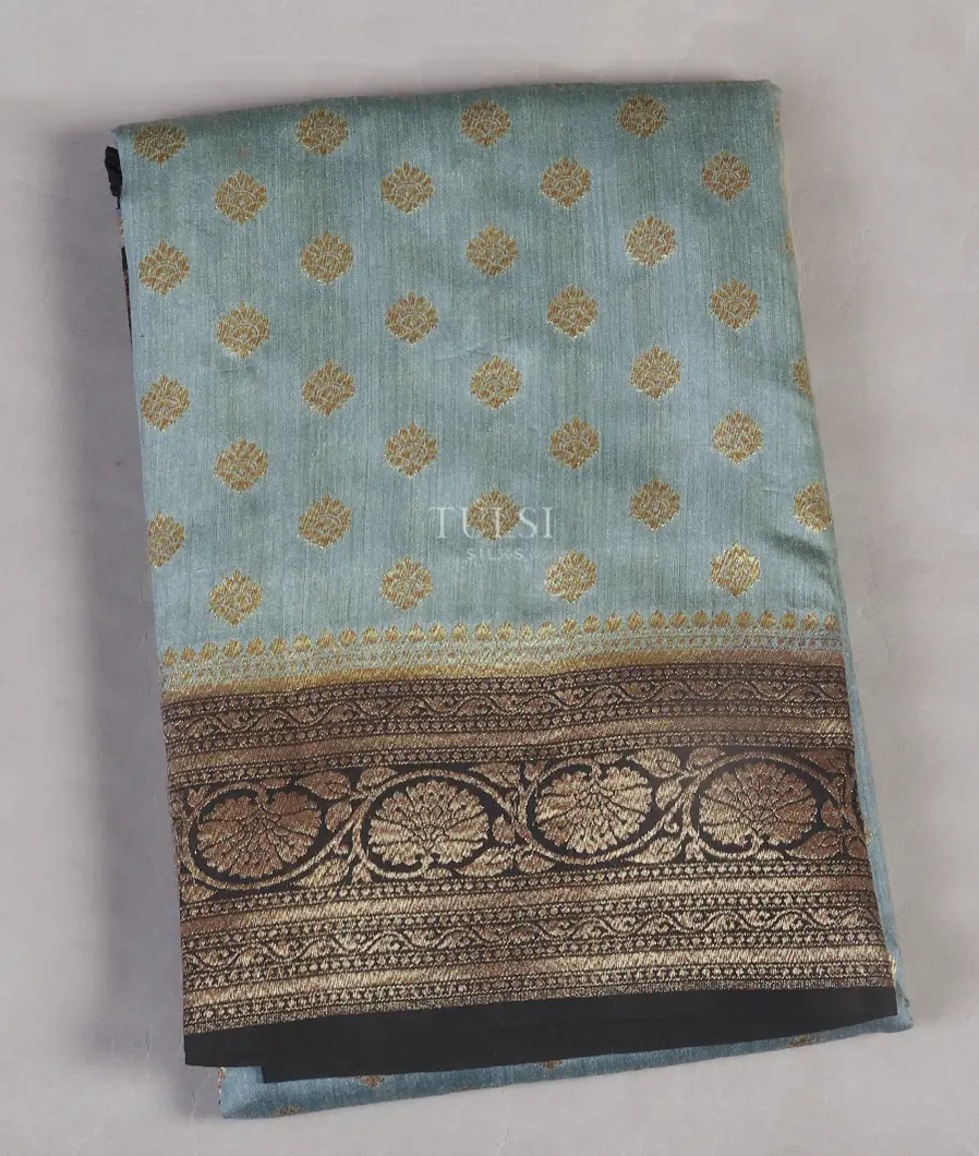 Blue Banaras Tussar Saree T537906-image
