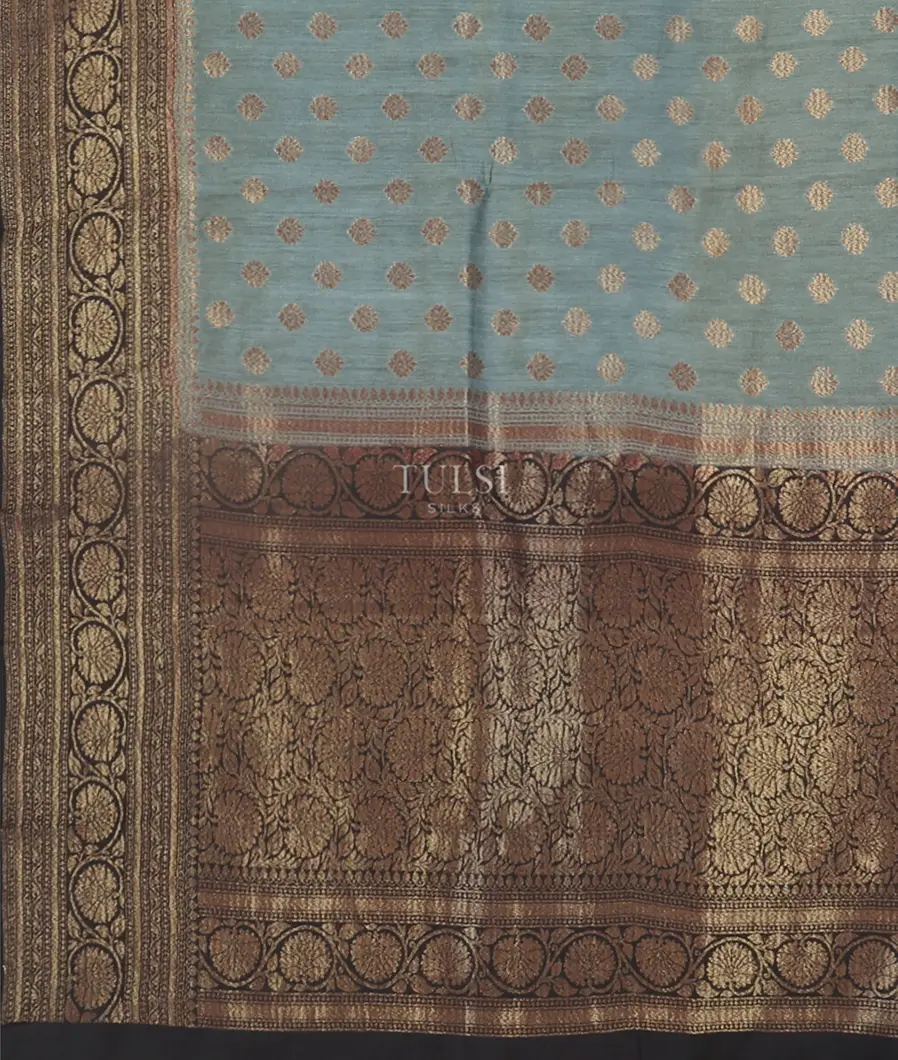 Blue Banaras Tussar Saree T5379064