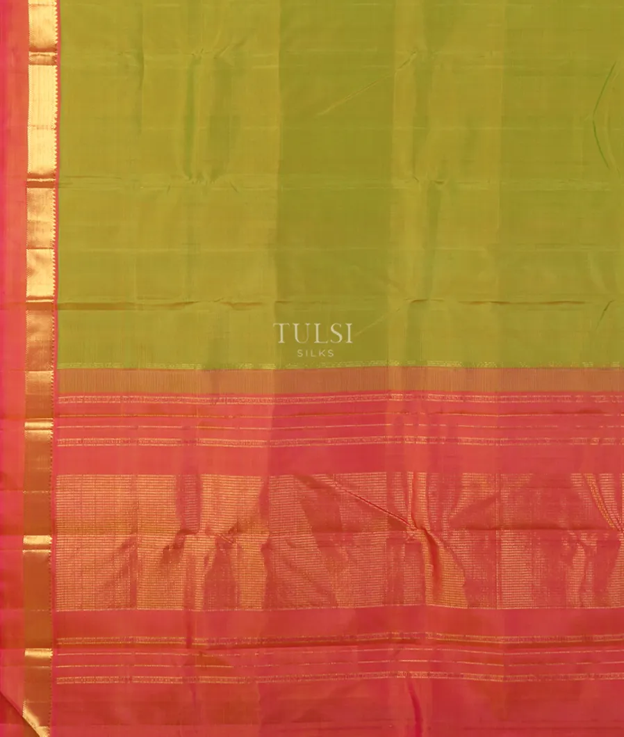 Yellowish Green Kanjivaram Silk Saree T5385894