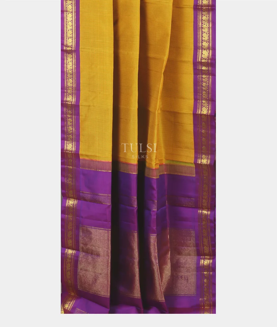 Yellow And Green Kanjivaram Silk Saree T5394842
