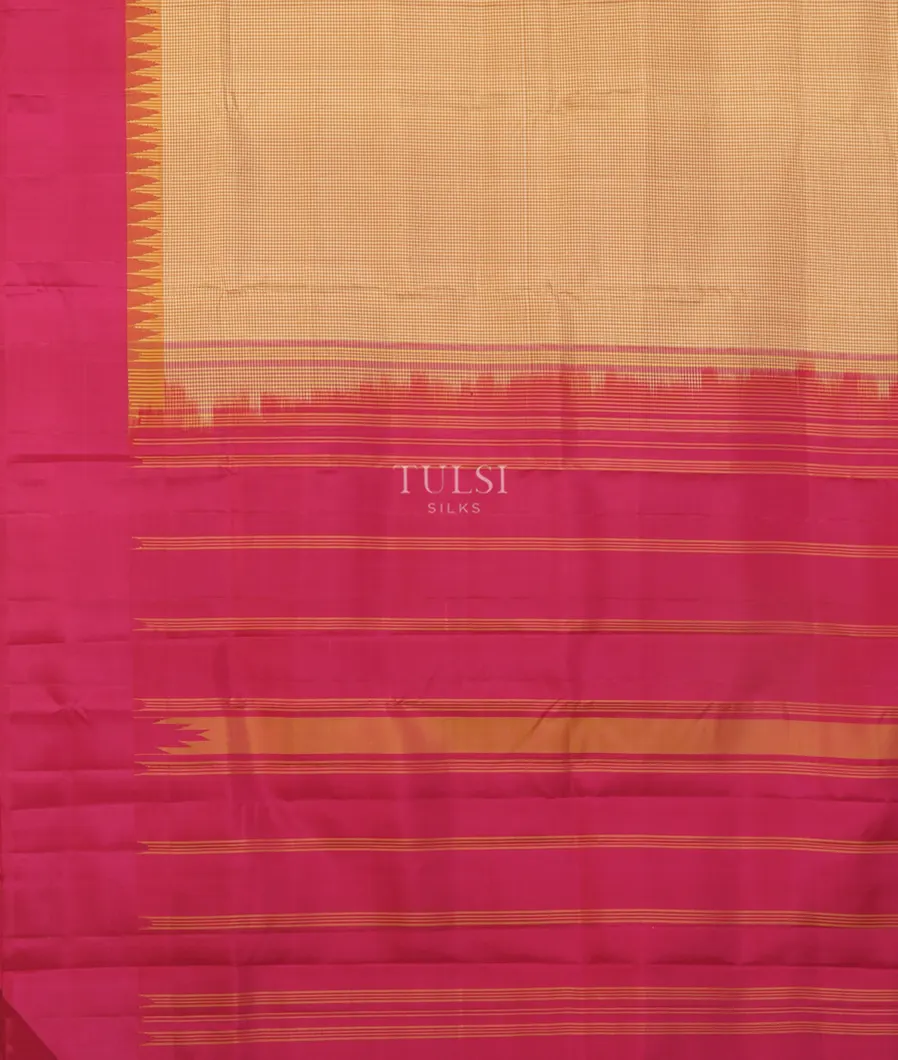 Beige And Off - White Kanjivaram Silk Saree T5287184