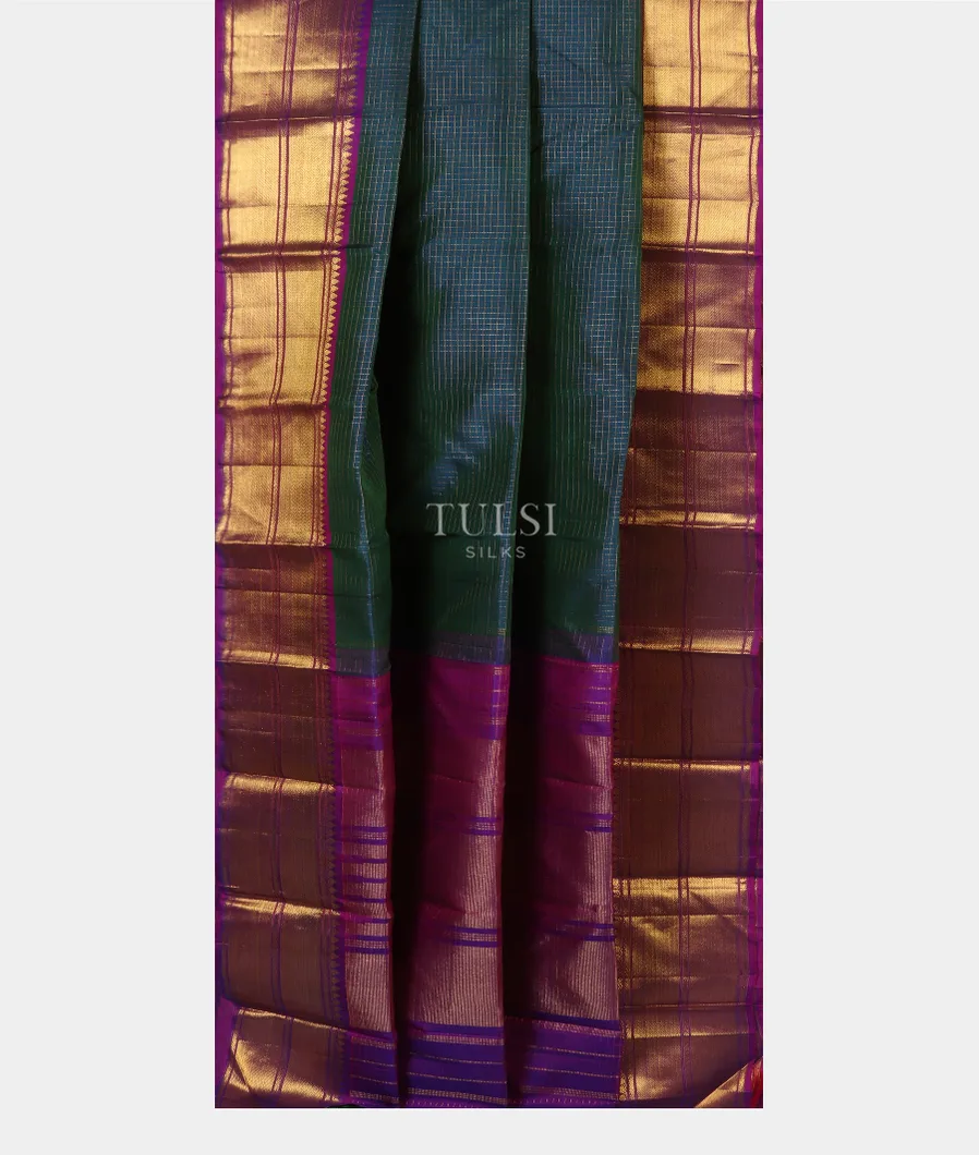 Peacock Blue Kanjivaram Silk Saree T5394802