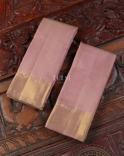 Pink Handwoven Kanjivaram Silk Dhoti and Vastharam T5387071