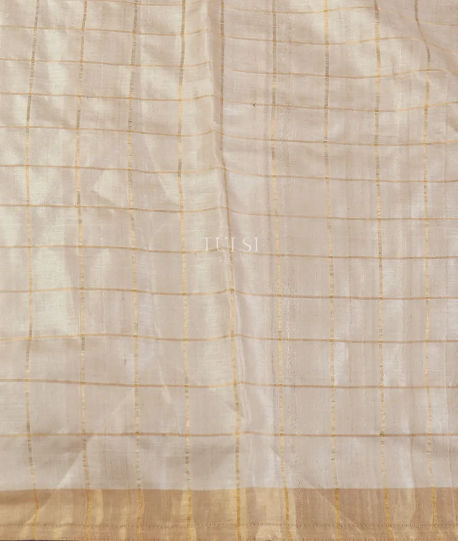 Beige Woven Tussar Saree T4965963