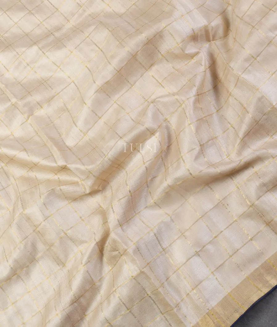Beige Woven Tussar Saree T4965966