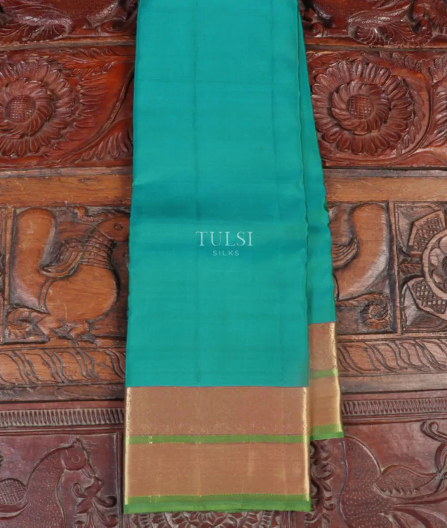 Bluish Green Soft Silk Saree T449811-image