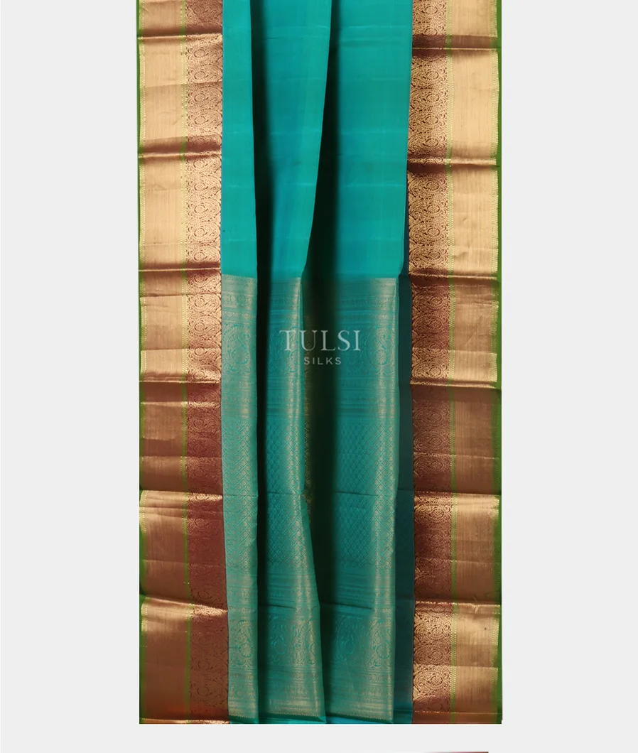 Bluish Green Soft Silk Saree T4498112