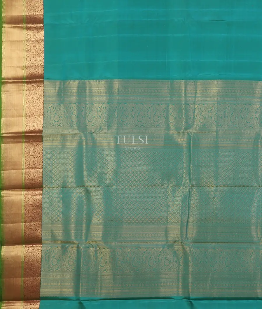 Bluish Green Soft Silk Saree T4498114