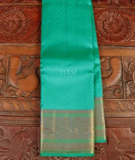 Bluish Green Soft Silk Saree T5357651