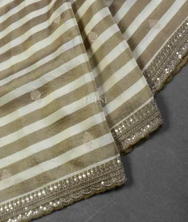 Green Tissue Crepe Embroidery Silk Saree T5430724