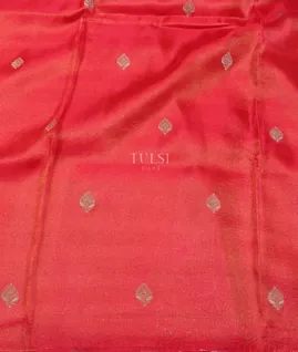 Red Tissue Crepe Embroidery Silk Saree T5430703