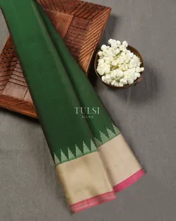 Green Gadwal Cotton Saree T5405371