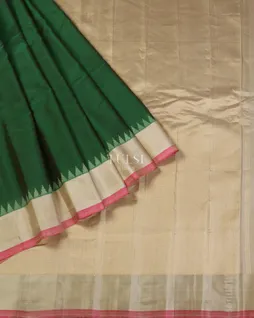 Green Gadwal Cotton Saree T5405372