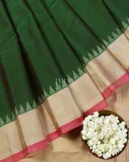 Green Gadwal Cotton Saree T5405374