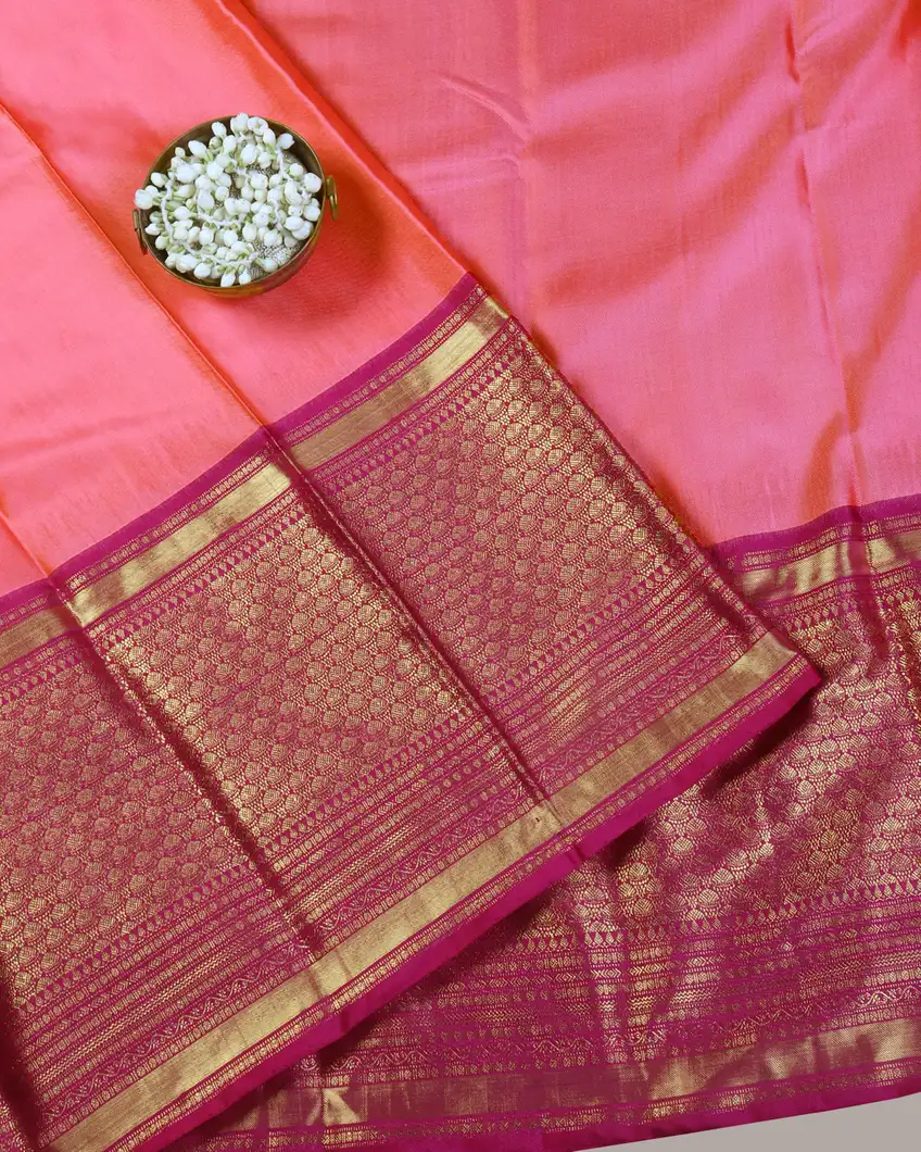 Pink Twill Kanjivaram Silk Saree T360015-image