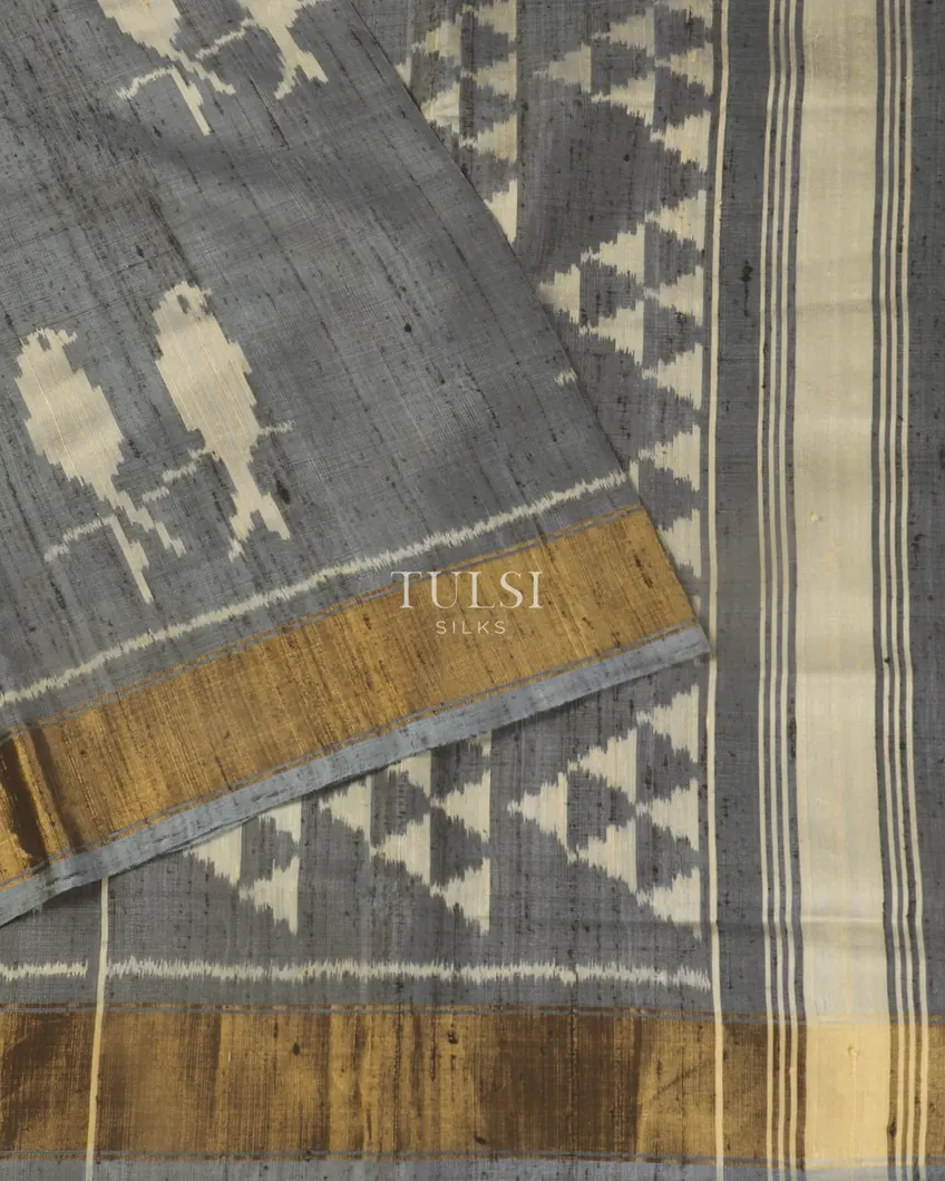 Grey Patola Silk Saree T5312032