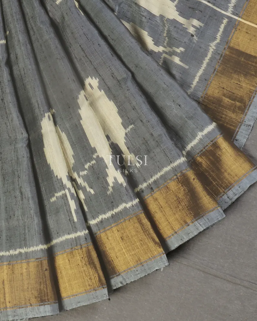 Grey Patola Silk Saree T5312034