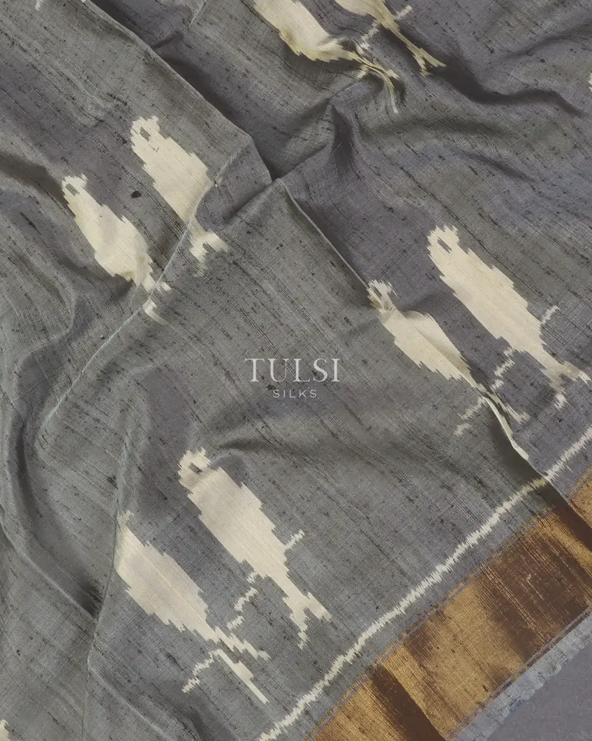 Grey Patola Silk Saree T5312035