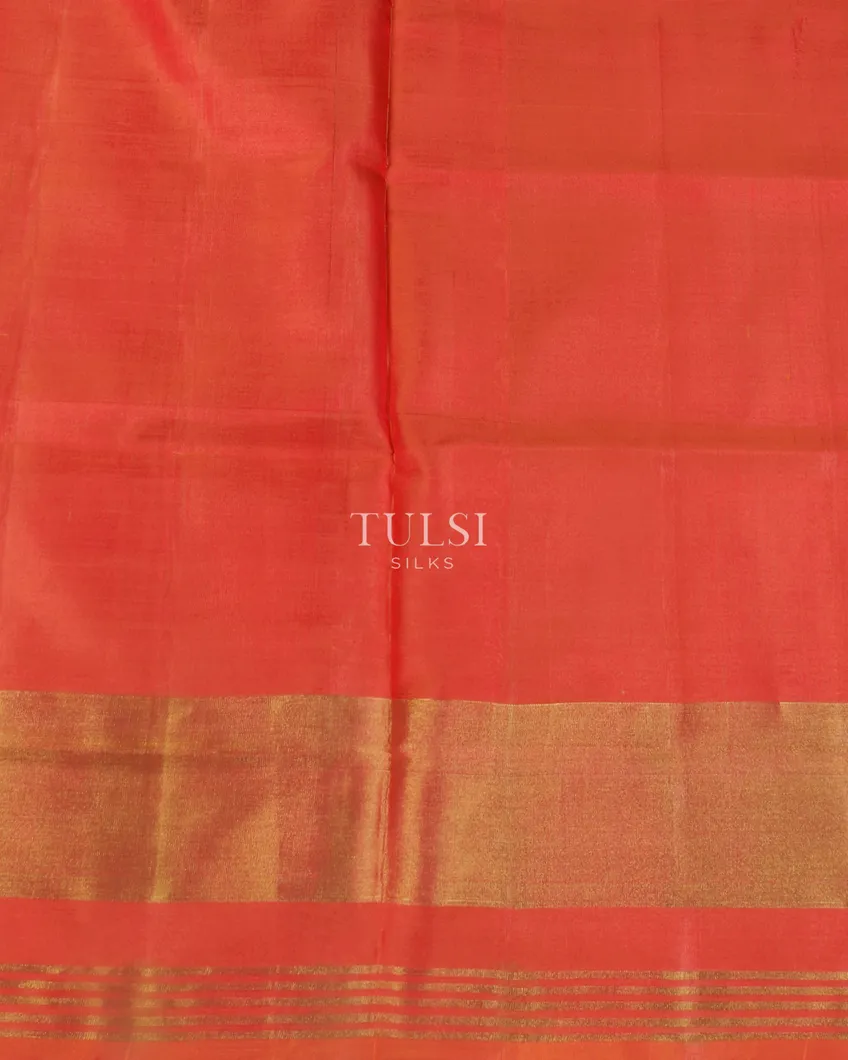 Orangish Pink Patola Silk Saree T5282493