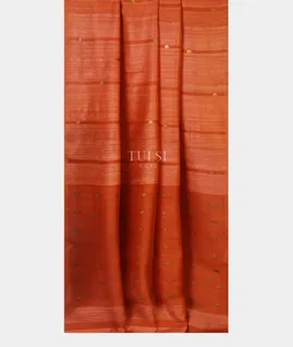 Orange Handwoven Tussar Saree T4992472