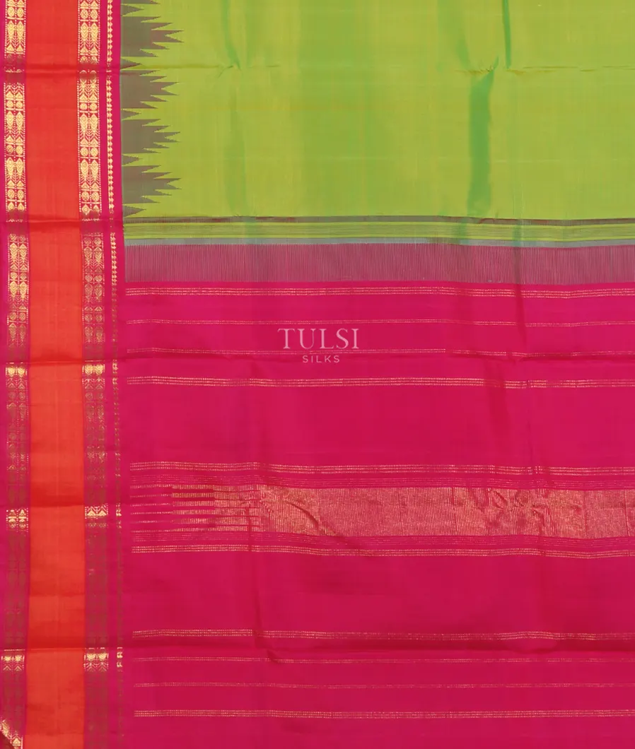 Yellowish Green Kanjivaram Silk Saree T5400614