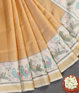 Beige Patola Silk Saree T5449964