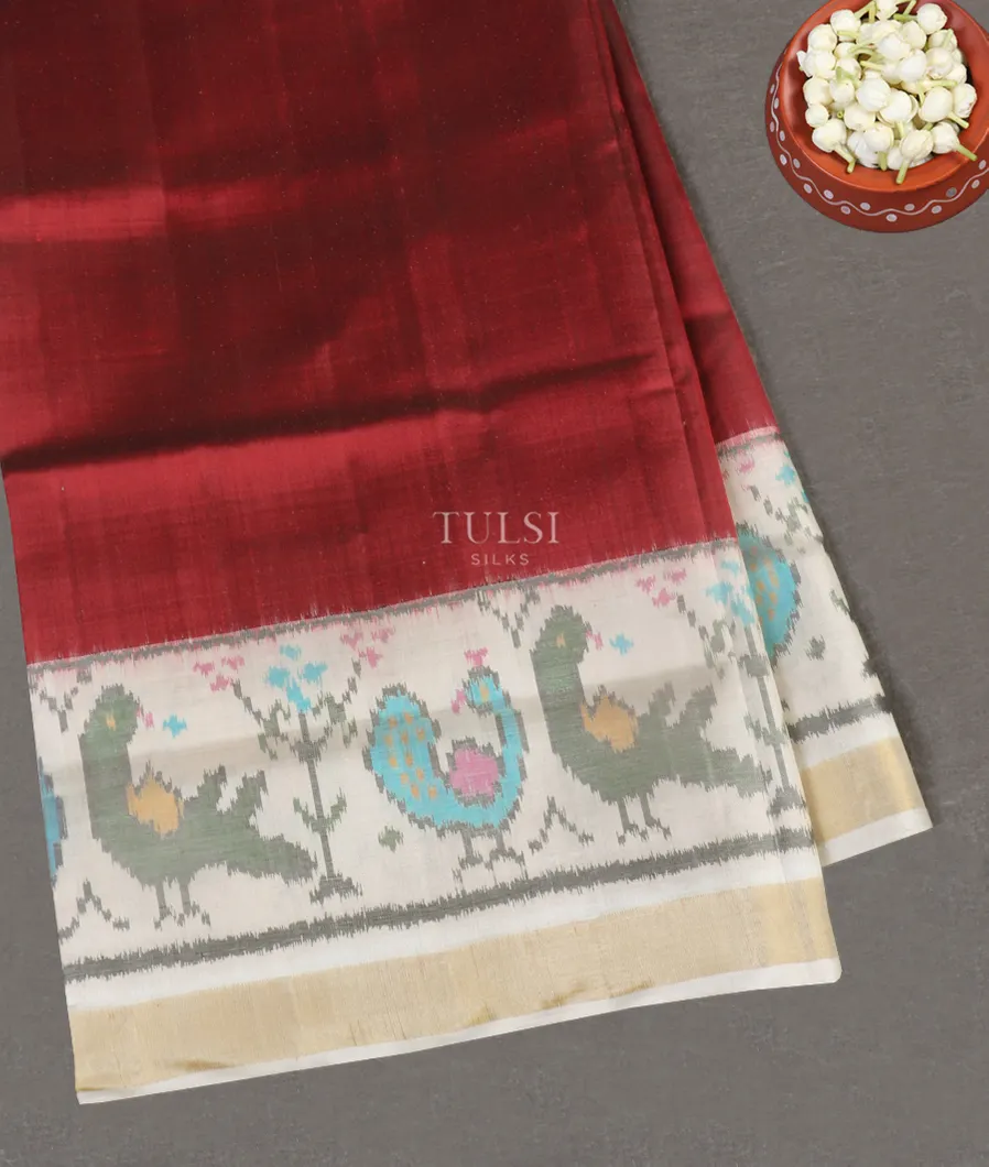 Maroon Patola Silk Saree T544985-image