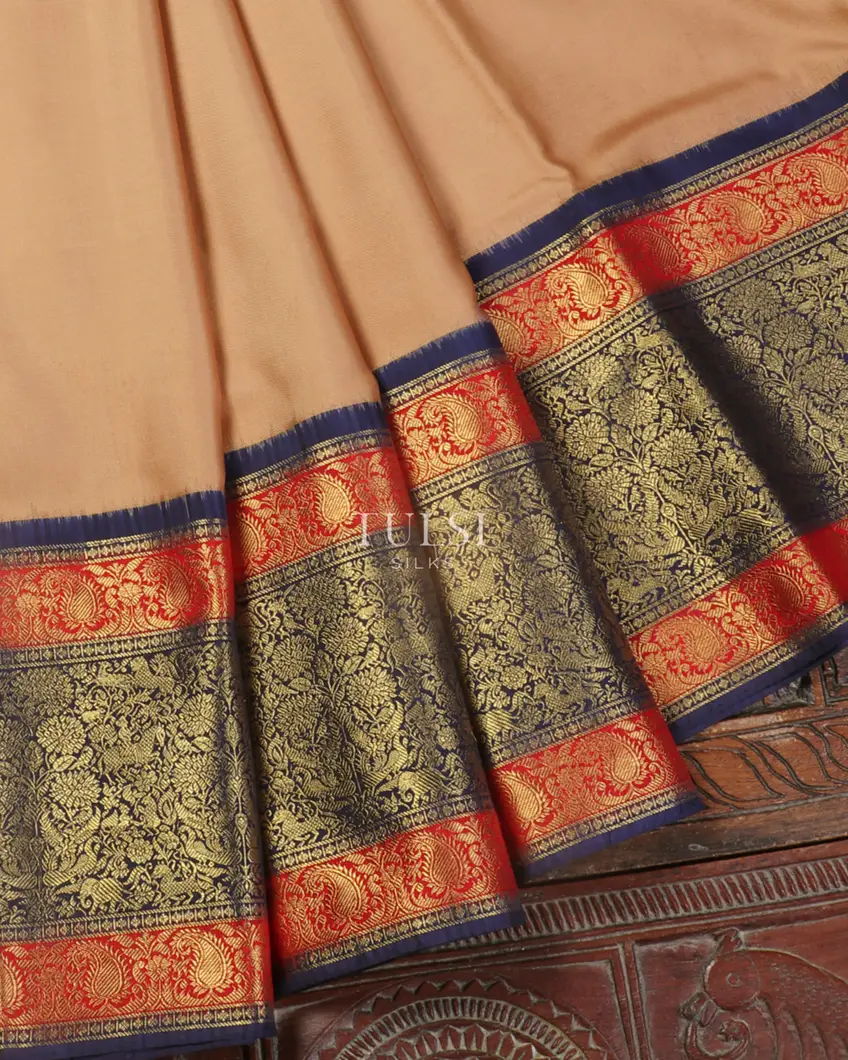 Beige Twill Kanjivaram Silk Saree T3266444