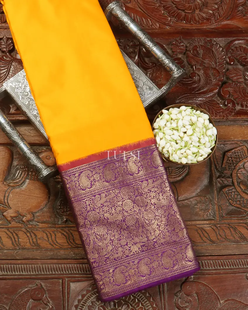 Yellow Twill Kanjivaram Silk Saree T311292-image