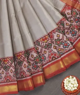 Grey Patola Silk Saree T5449984