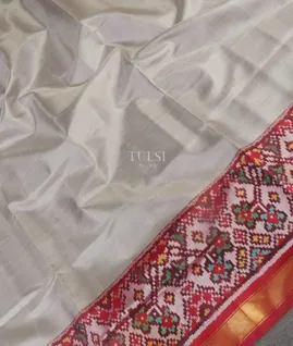 Grey Patola Silk Saree T5449985