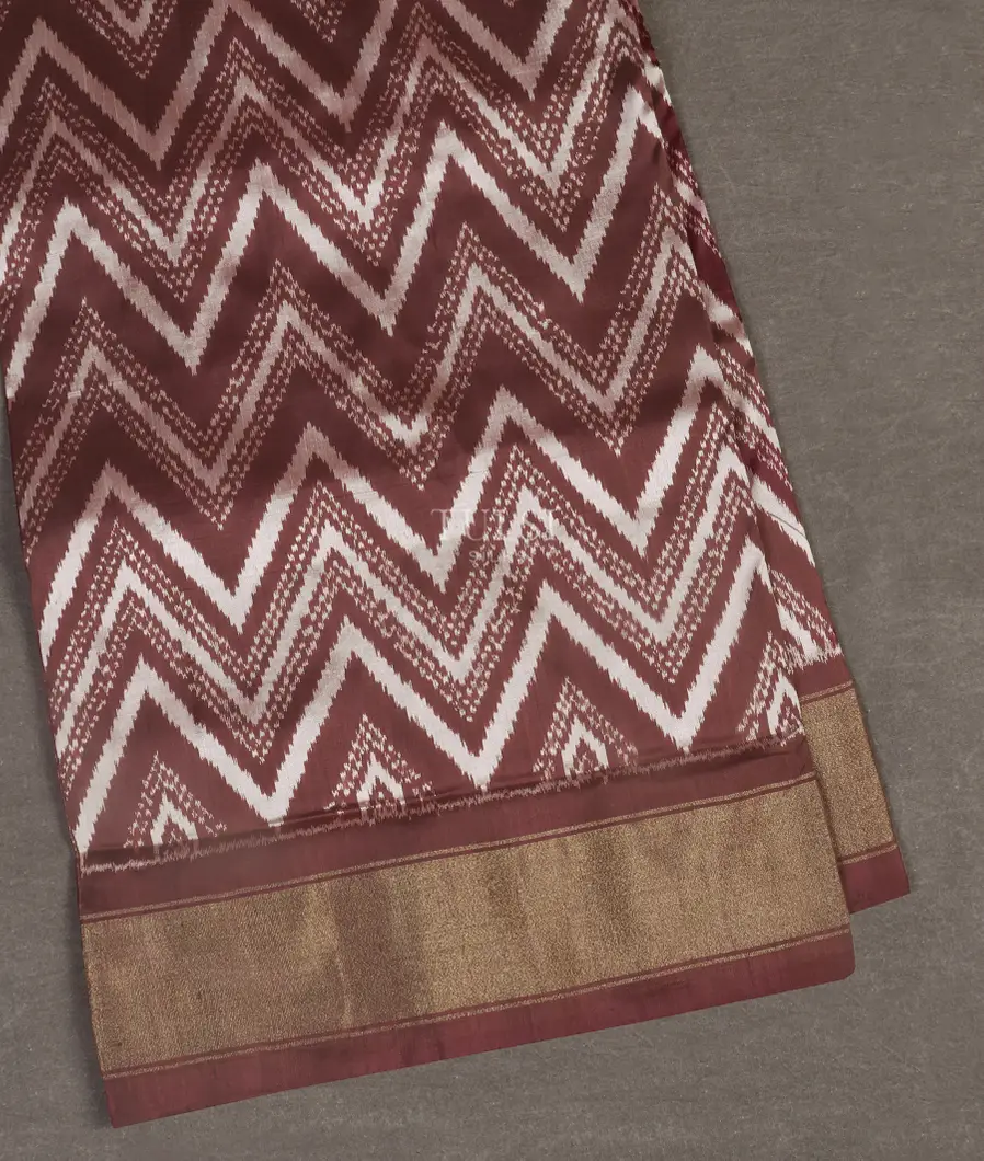 Brown Ikat Silk Saree T544915-image