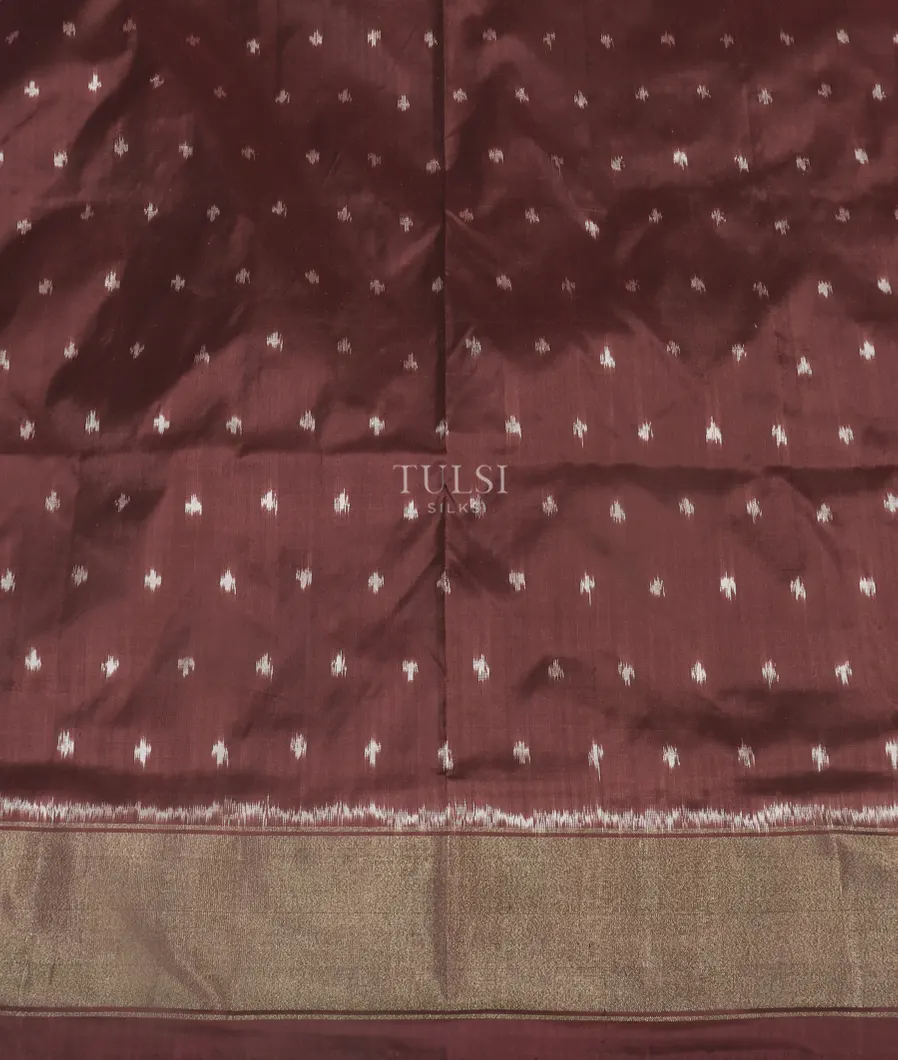 Brown Ikat Silk Saree T5449153