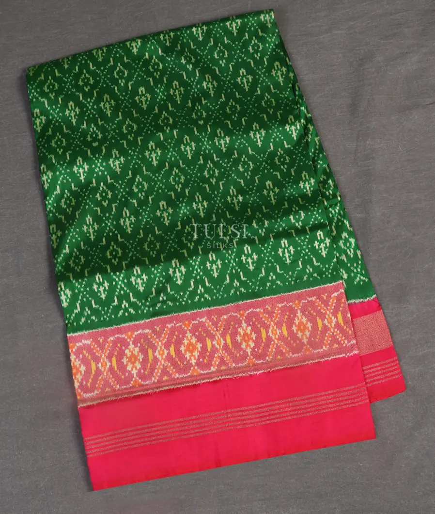 Green Ikat Silk Saree T544928-image