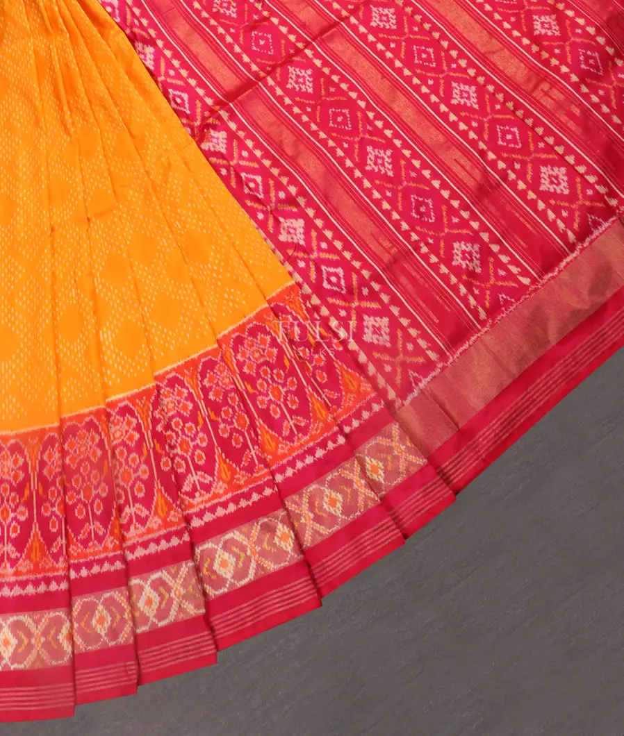 Yellow Ikat Silk Saree T5449312