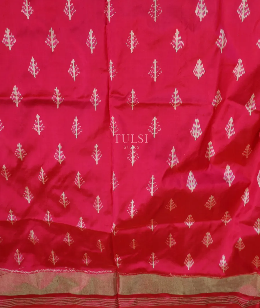 Yellow Ikat Silk Saree T5449313