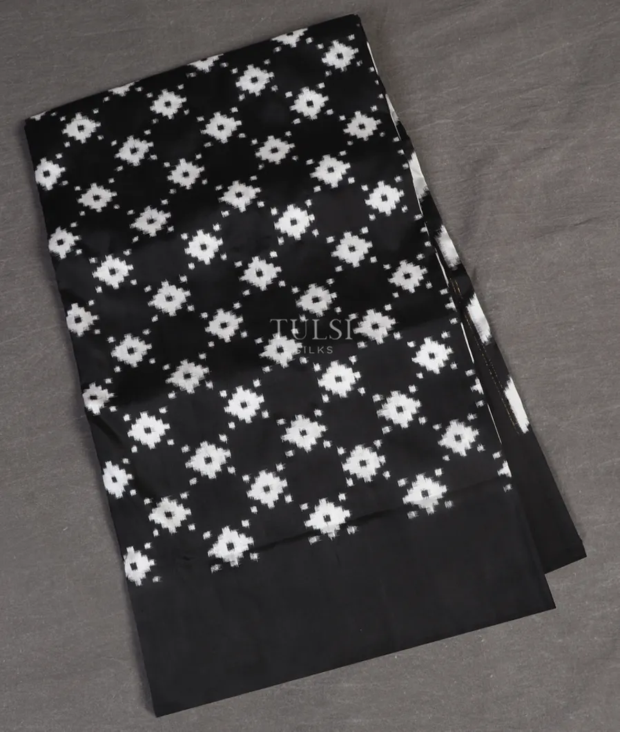 Black Ikat Silk Saree T544950-image