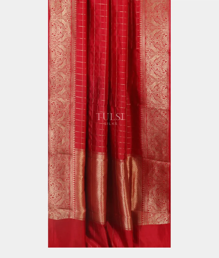 Red Banaras Silk Saree T5376832