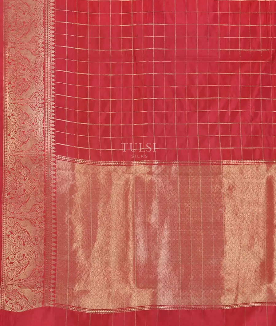 Red Banaras Silk Saree T5376834
