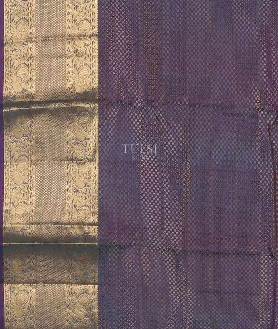 Bluish Green Soft Silk Saree T4913623