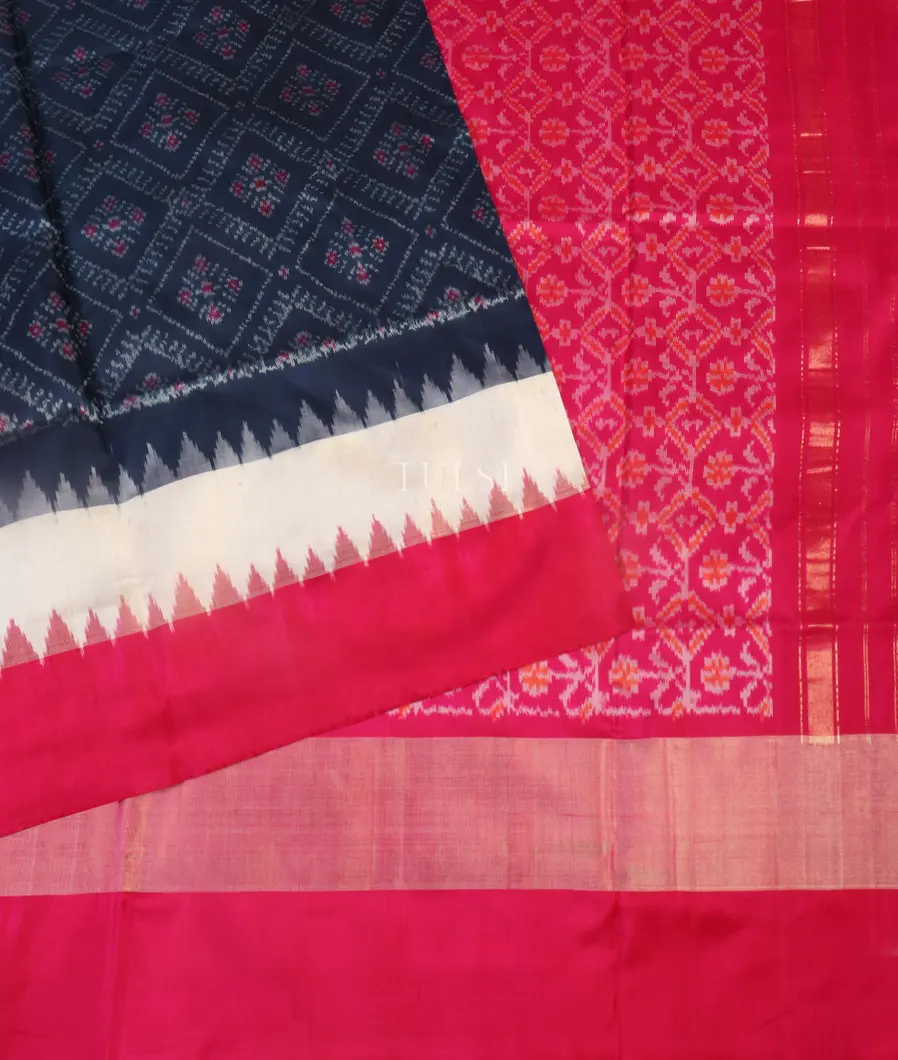 Blue Ikat Silk Saree T5452594