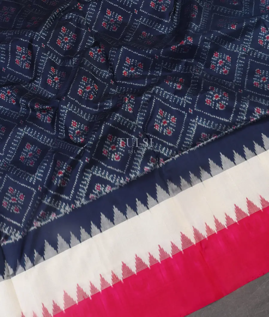 Blue Ikat Silk Saree T5452595