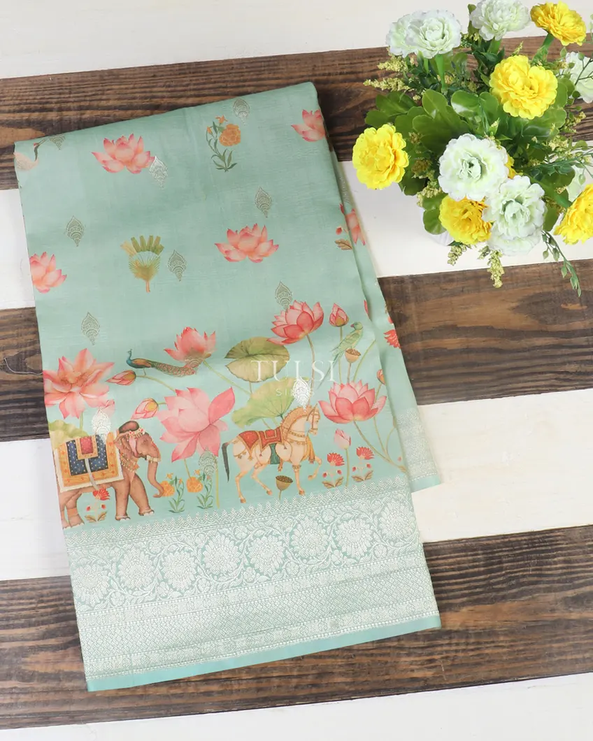 Blue Banaras Kathan Silk Saree T544161-image