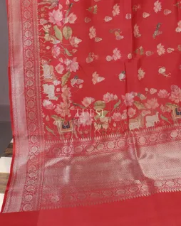 Red Banaras Kathan Silk Saree T5441602