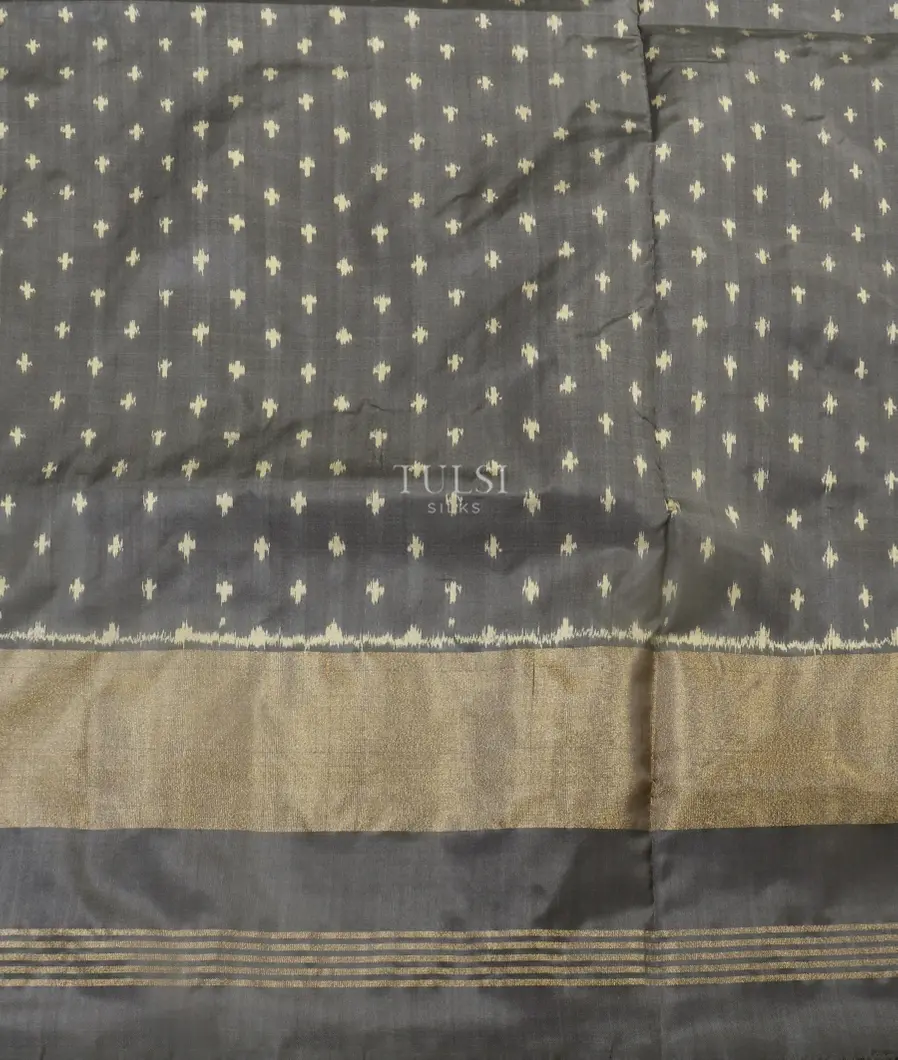 Bluish Green Ikat Silk Saree T5449243