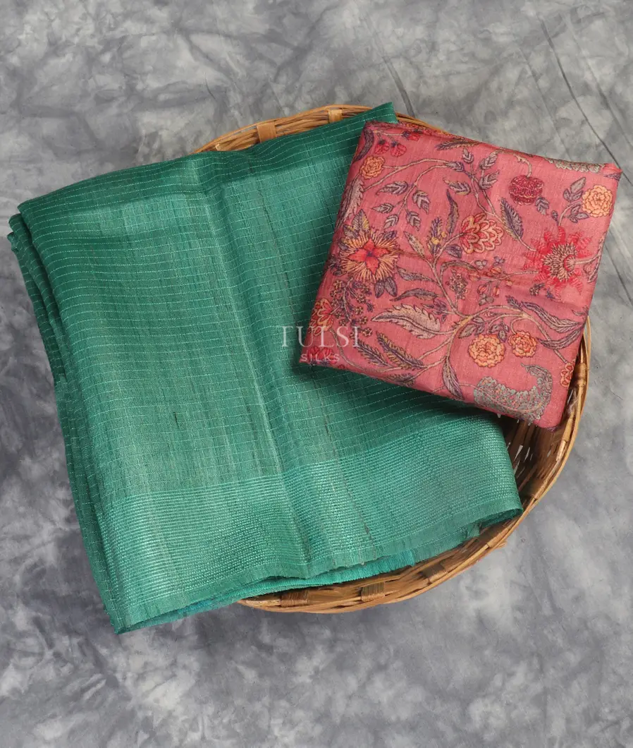 Green Woven Tussar Saree T541301-image
