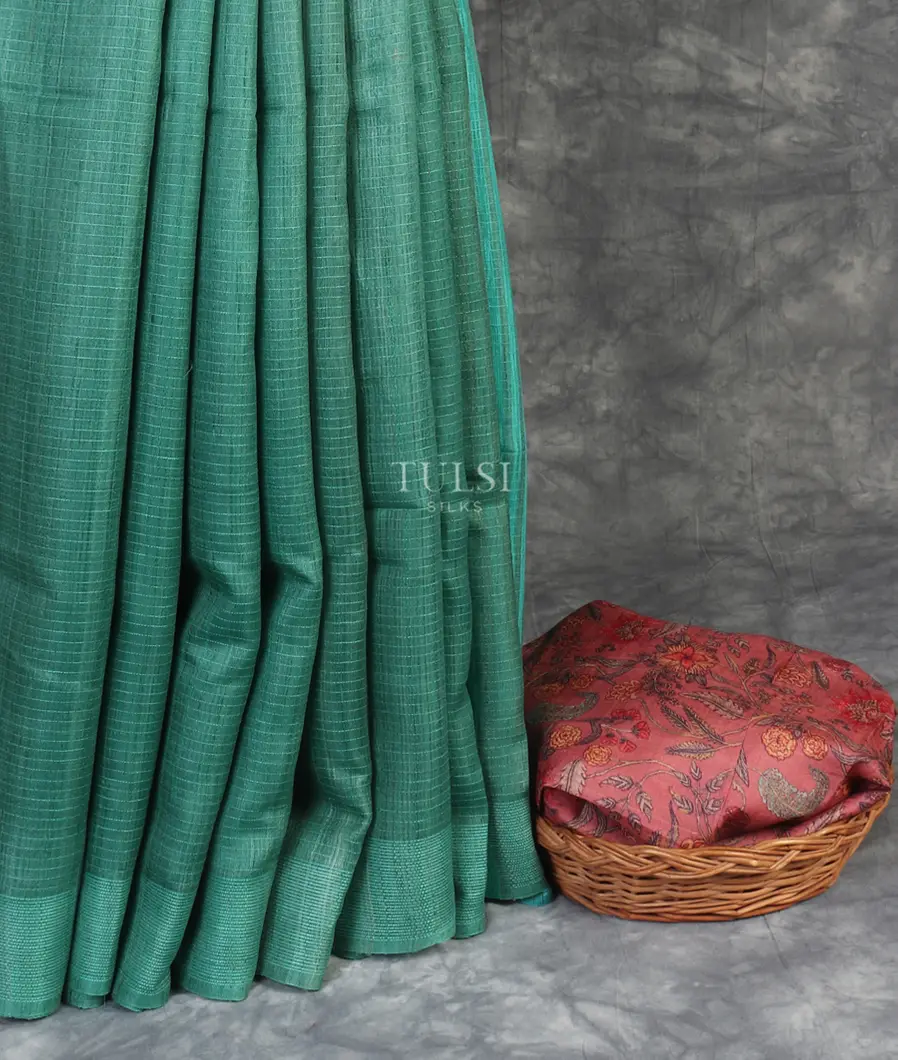 Green Woven Tussar Saree T5413012