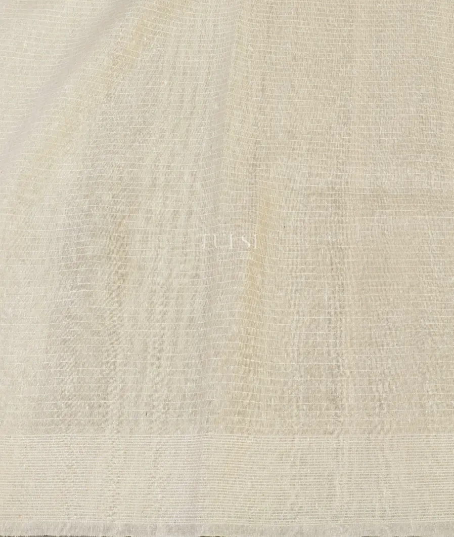 Beige Woven Tussar Saree T5413043