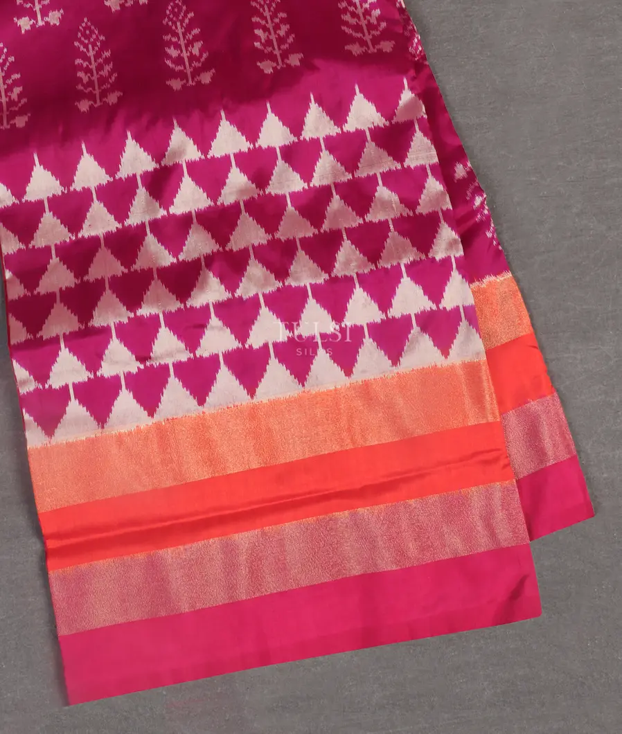 Purple Ikat Silk Saree T544907-image