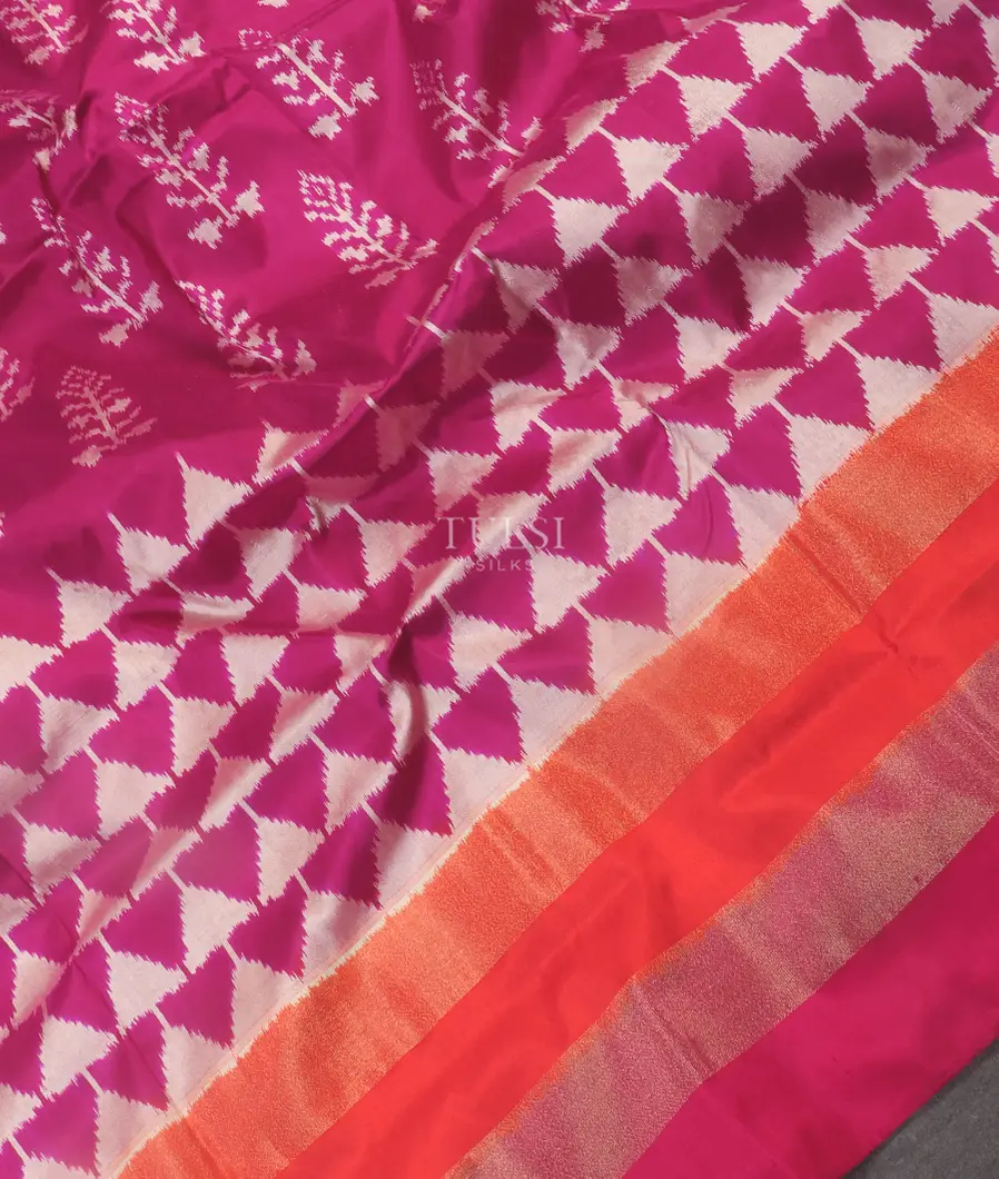 Purple Ikat Silk Saree T5449075